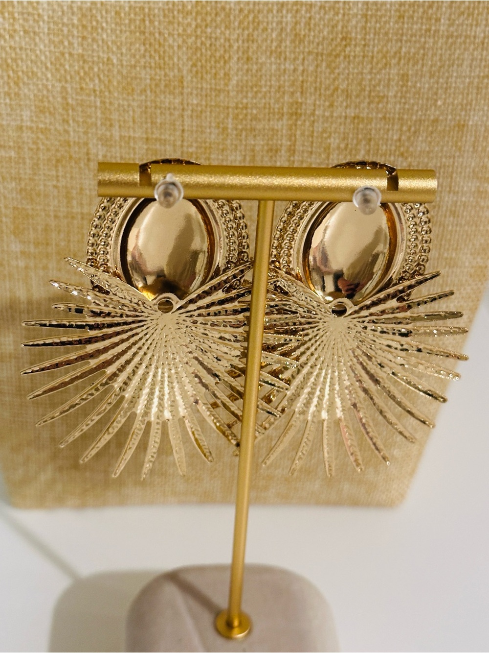 Fashion Jewelry Gold Sunburst Drop Earrings - Women Jewelry